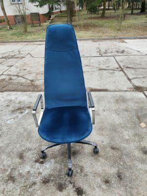 Fotel gabinetowy Bejot granatowy welurowy 3 szt fotel dyrekt