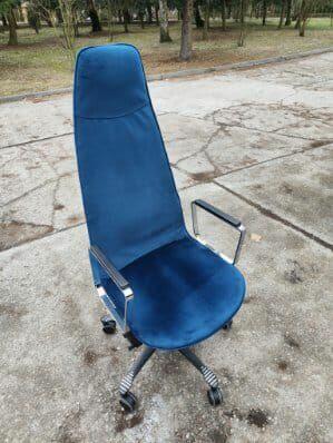 Fotel gabinetowy Bejot granatowy welurowy 3 szt fotel dyrekt