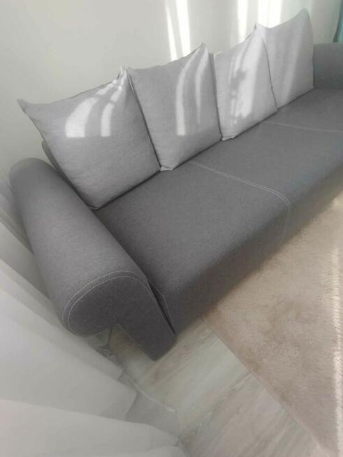 Kanapa rozkładana sofa szeroka szara