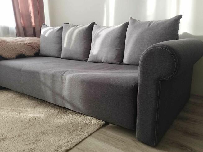 Kanapa rozkładana sofa szeroka szara