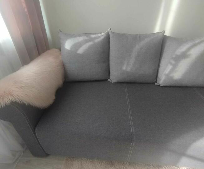 Kanapa rozkładana sofa szeroka szara