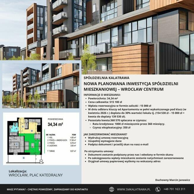 APARTAMENT WYKOŃCZONY POD KLUCZ PLAC KATEDRALNY