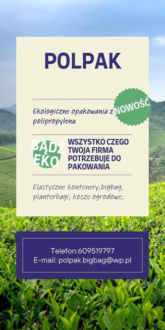 Kontenery elastyczne, big bag, planterbag