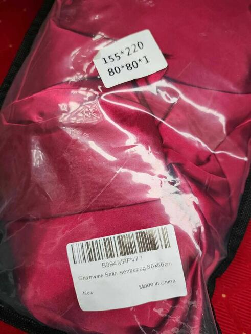 Pościel na kołdrę Poduszkę poszewka satynowa czerwona