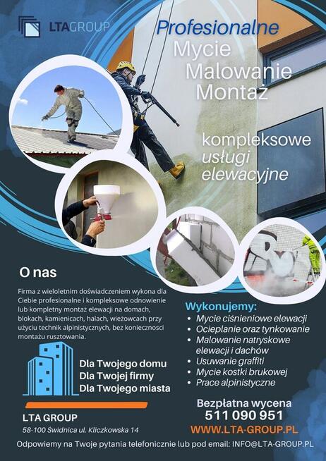 Malowanie mieszkań, Mycie elewacji, Mycie dachów, Ocieplenia