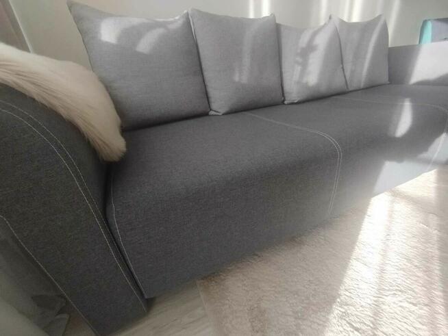 Kanapa rozkładana sofa szeroka szara