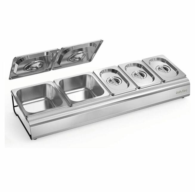 POJEMNIKI STACJA NA DODATKI DO PIZZY, ŻE STOJAKAMI ONLYFIRE