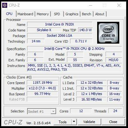 Kompletny komputer stacjonarny Intel Core i9-7920X
