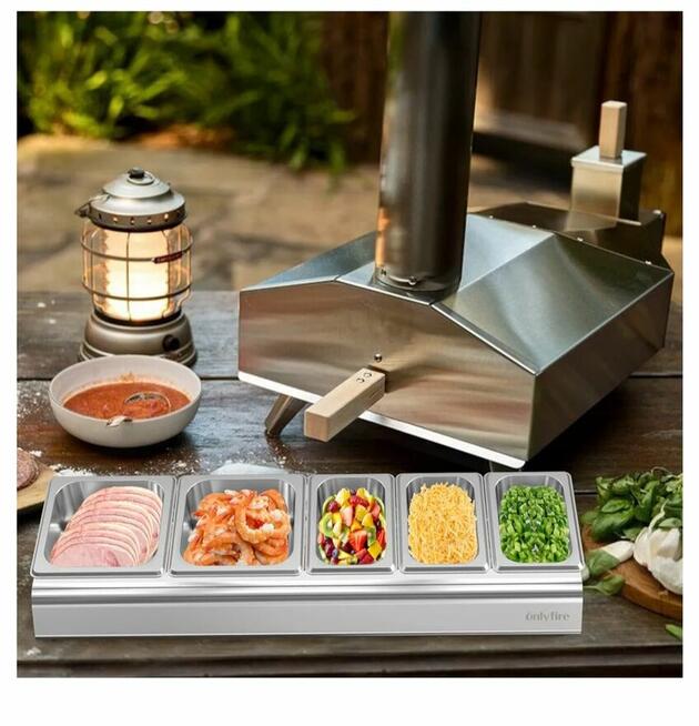 POJEMNIKI STACJA NA DODATKI DO PIZZY, ŻE STOJAKAMI ONLYFIRE