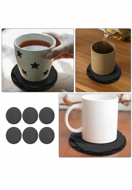 Kamienne podstawki pod kubki 6 szt