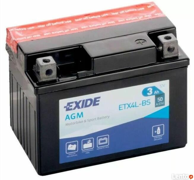 Akumulator motocyklowy ETX4L-BS YTX4L EXIDE – DARMOWY DOWÓZ