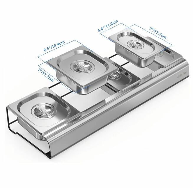 POJEMNIKI STACJA NA DODATKI DO PIZZY, ŻE STOJAKAMI ONLYFIRE
