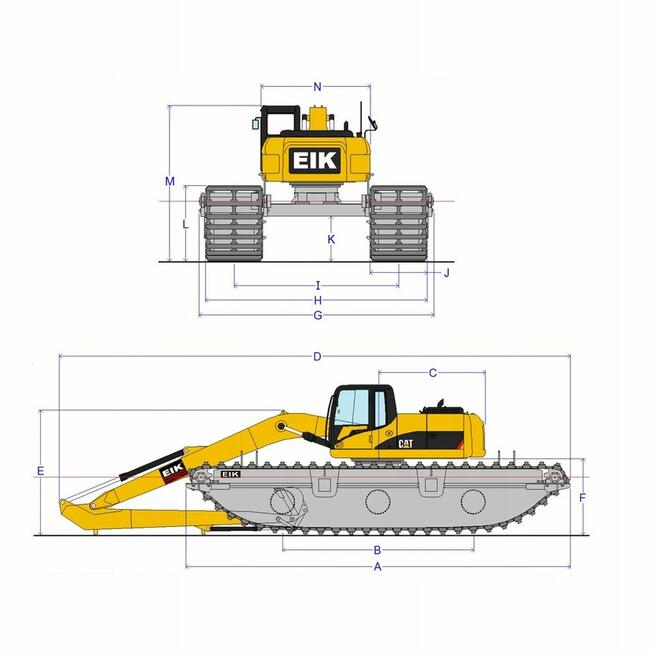 Podwozie pontonowe EIK AM 200 do koparki 20 - 23 tony