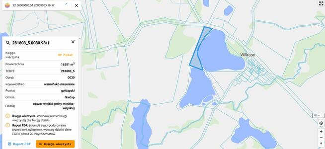 50 ha ziemii z dostępem do jeziora. Mazury Garbate