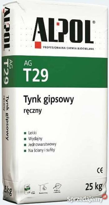 Tynk gipsowy ręczny AG T29 ALPOL 25kg ALPOL LUBLIN ATUT-BIS