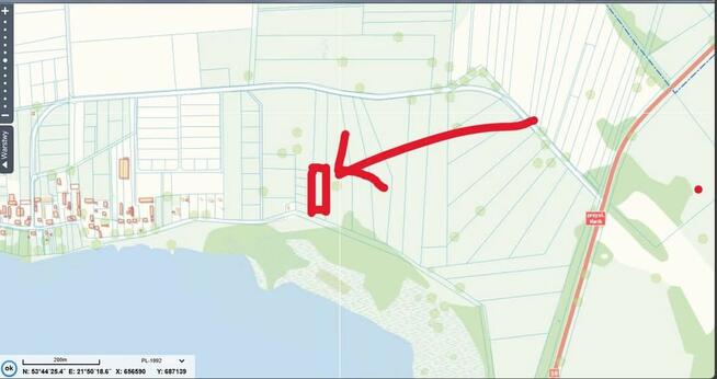 Działka rekreacyjna w Kwiku blisko jeziora Białoławki