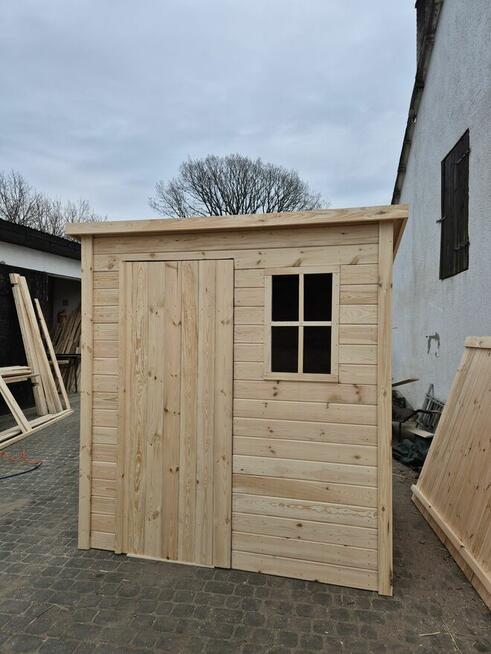 Domek drewniany narzędziowy 2m x 2m dach jednospadowy