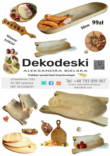 Drewniane KORYTO TACA Cateringowa do Restauracji koryta 40cm