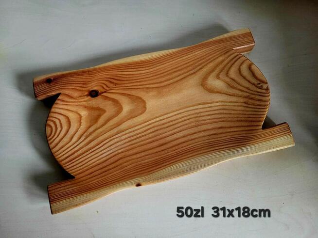 Regionalna TACA DREWNIANA do potraw Talerz na przekąski 40