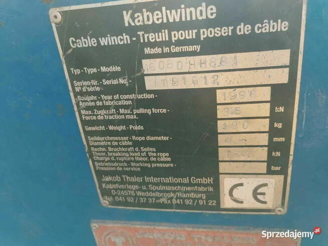 Wyciągarka kablowa przeciągarka do kabli THALER wspomagająca
