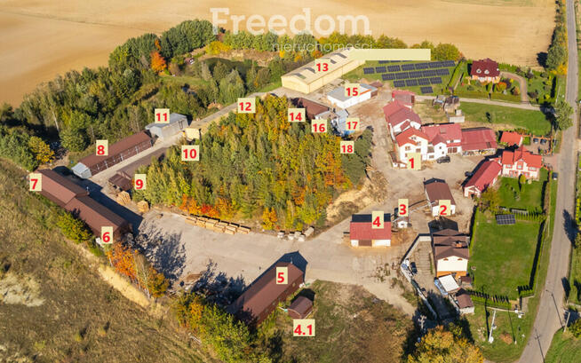 Funkcjonujący tartak - działka blisko 4 ha