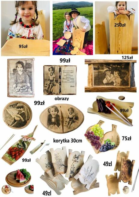 Korytko Regionalne TACA drewniana do potraw DOM GRILL 30 LUX