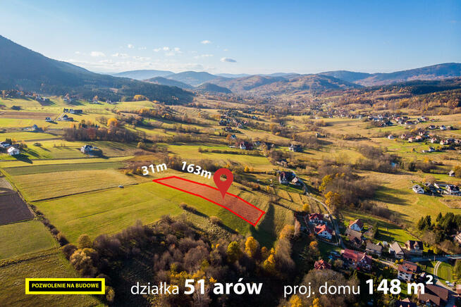 Duża, widok panoramiczny, z pozwoleniem na budowę