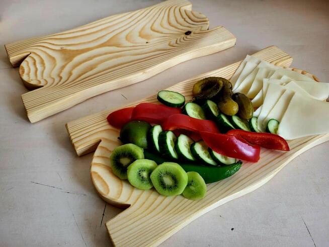 Koryto KORYTKO DREWNIANE DŁUBANE TACA na jedzenie 40cm