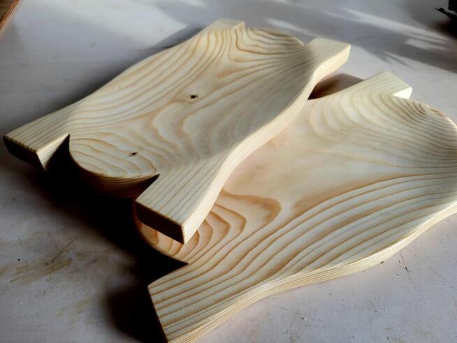 Koryto KORYTKO DREWNIANE DŁUBANE TACA na jedzenie 40cm