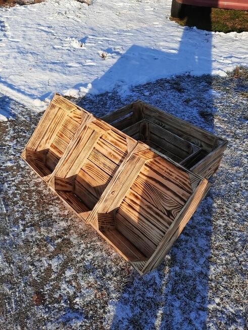 Skrzynka drewniana NUMER-7 40×30×13.5 opalana