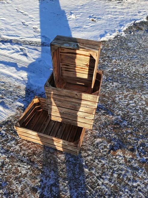 Skrzynka drewniana NUMER-7 40×30×13.5 opalana