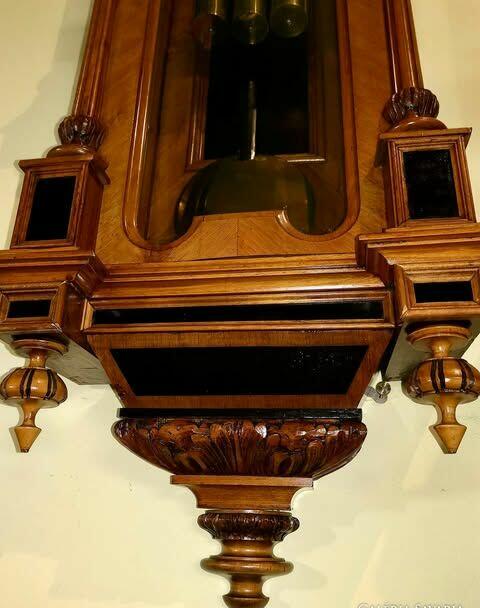 OGROMNY, odrestaurowany, neorenesansowy zegar ścienny.