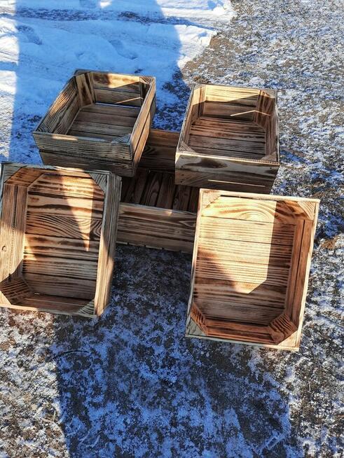 Skrzynka drewniana NUMER-7 40×30×13.5 opalana