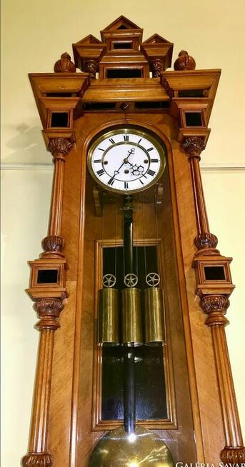 OGROMNY, odrestaurowany, neorenesansowy zegar ścienny.