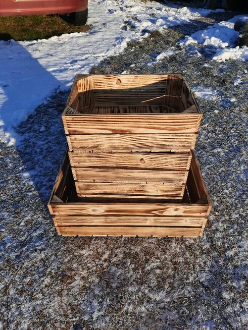 Skrzynka drewniana NUMER-7 40×30×13.5 opalana