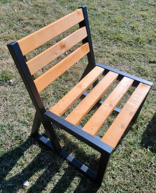 Krzesło ogrodowe do stołu, metalowe, drewniane