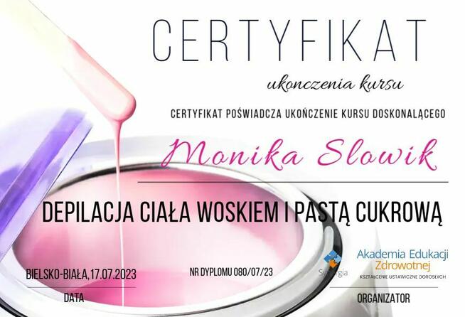 Szkolenie depilacja ciała woskiem i pastą cukrową
