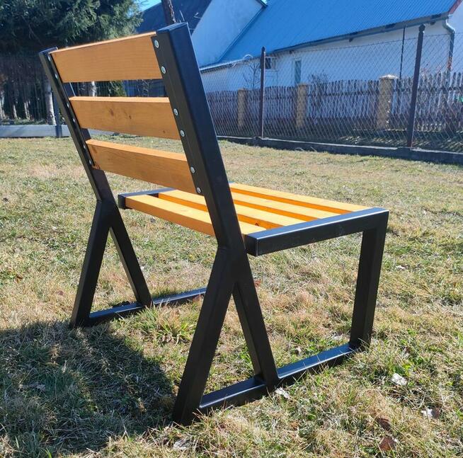 Krzesło ogrodowe do stołu, metalowe, drewniane