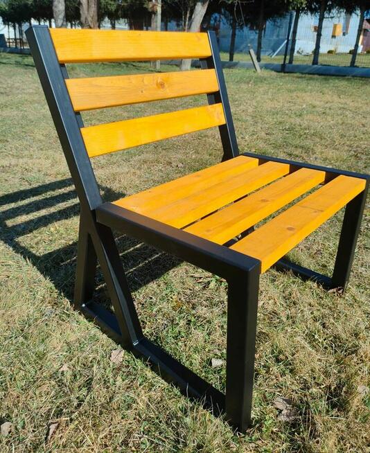 Krzesło ogrodowe do stołu, metalowe, drewniane