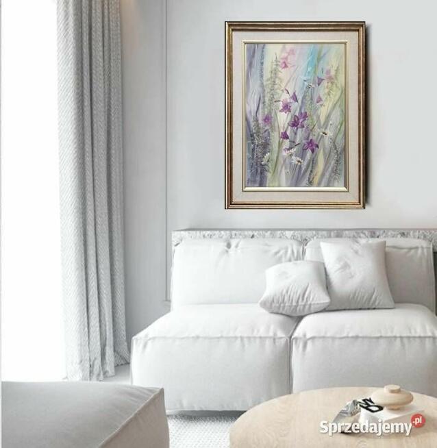 Łąka, ręcznie malowany olejny, Lidia Olbrycht