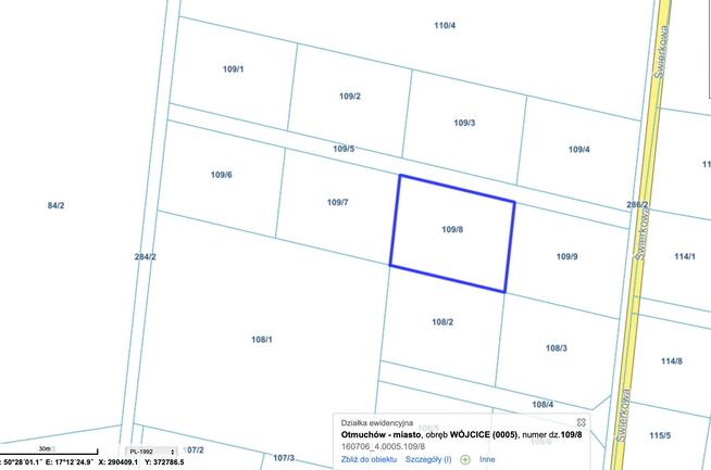 Działka budowlana Wójcice gm. Otmuchów, Świerkowa
