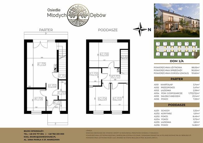 Mieszkanie w bliźniaku 2 poziomy - 5 pokoi