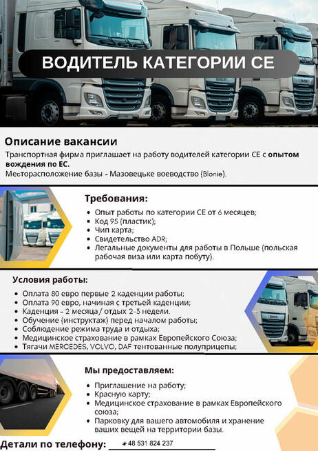 Kierowca międzynarodowy kat. C+E