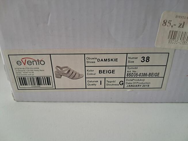 Buty damskie sandały beżowe „Evento”, do sprzedania