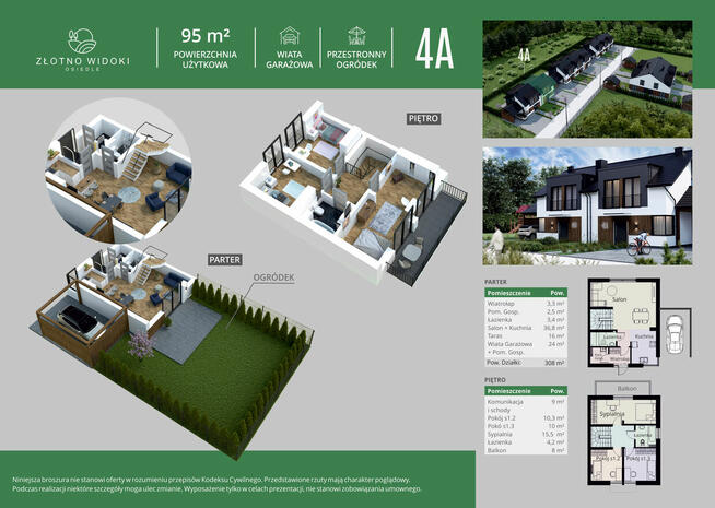 Nowe domy na kameralnym osiedlu Złotno Widoki TYLKO U NAS