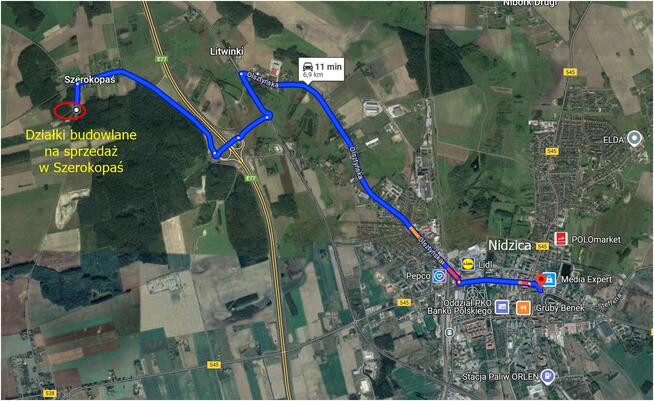 Sprzedam działki budowlane z warunkami zabudowy . Szerokopaś