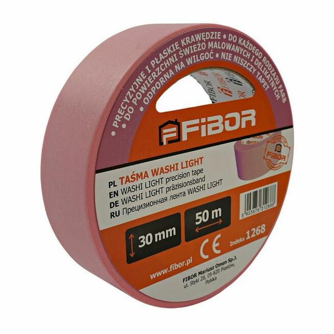 Taśma WASHI LIGHT PINK 30mmx50m marki Fibor