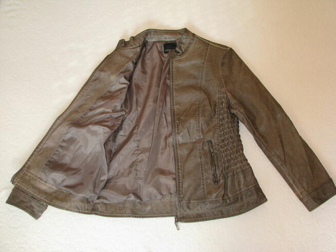 Kurtka ramoneska brązowa ze skórki, rozm. 42 / L