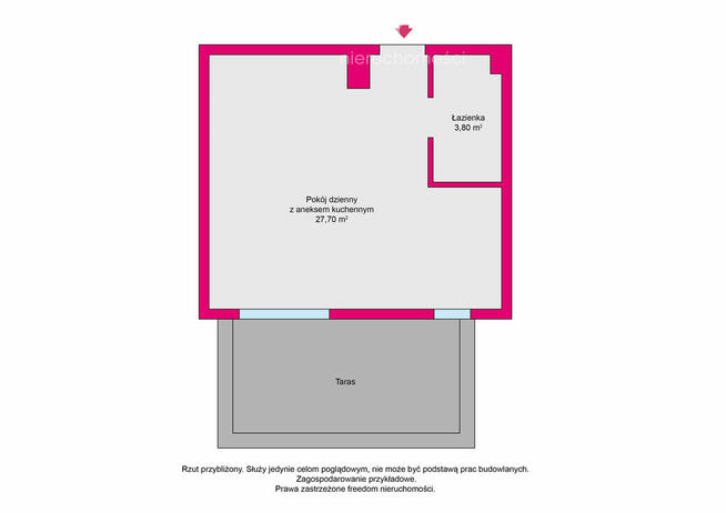Mieszkanie nad jeziorem Jeziorak z tarasem