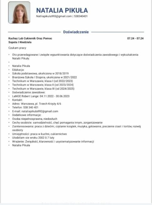 Szukam pracy